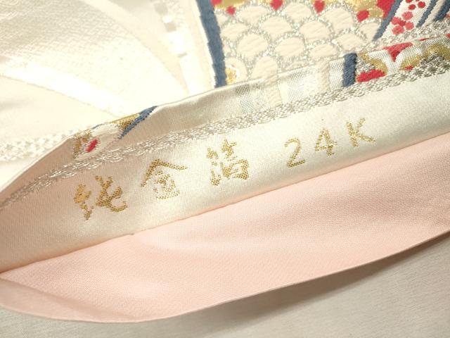 平和屋本店▼六通柄袋帯 唐織 孔雀 純金箔24K 正絹 逸品 DABI7886fe