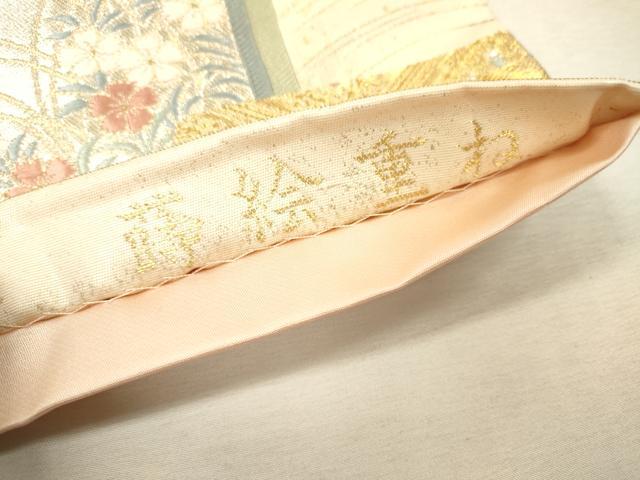 平和屋着物▼六通柄袋帯 唐織 蒔絵重ね 金銀糸 正絹 逸品 DABI7908fe