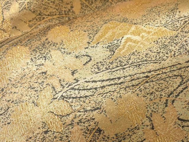 平和屋本店▼六通柄袋帯 流水菊花文 本金 正絹 逸品 DABI7963fe