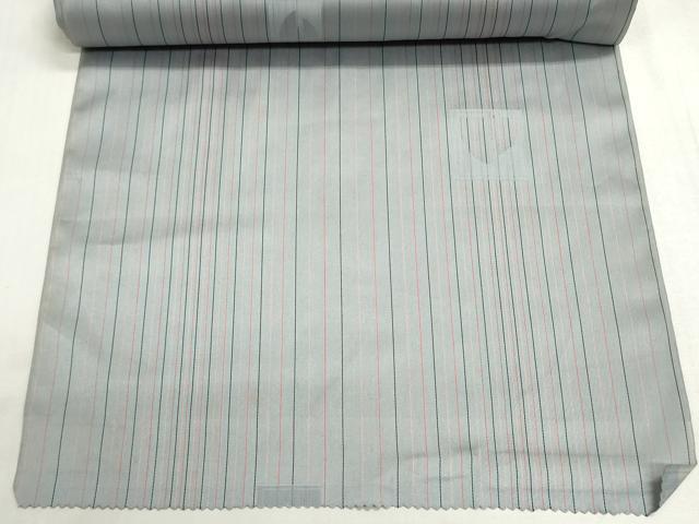 平和屋着物▼西陣 羽織・コート 雨コート 反物 羽尺 縞 はっ水 証紙付き 逸品 未使用 DABI8003we