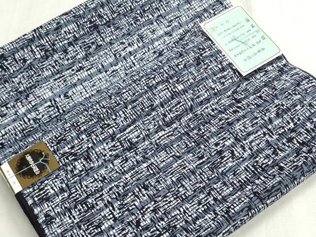平和屋着物*夏物 浴衣 反物 着尺 注染 幾何学文様 三越扱い 綿 逸品 未使用 DABI8027we
