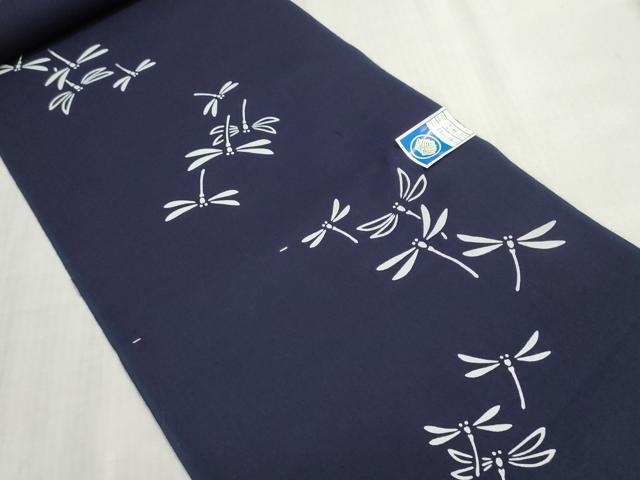 平和屋着物*夏物 浴衣 反物 着尺 注染 蜻蛉 トンボ 綿 逸品 未使用 DABI8060we