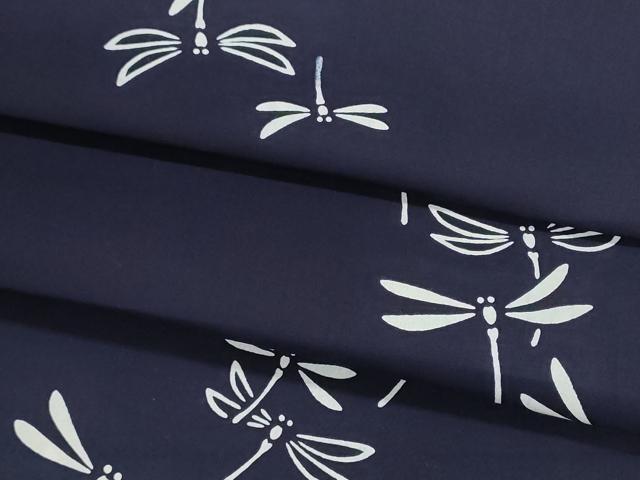平和屋着物*夏物 浴衣 反物 着尺 注染 蜻蛉 トンボ 綿 逸品 未使用 DABI8060we