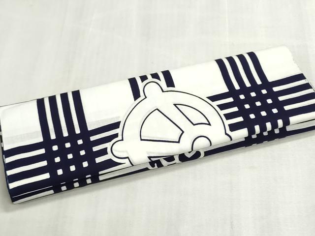 平和屋着物*夏物 浴衣 反物 着尺 格子 ぬの字うさぎ 箱付き 綿 未使用 DABI8109we