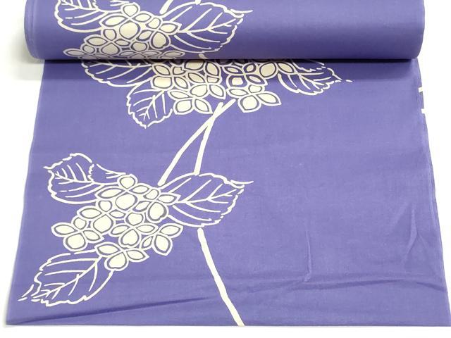 平和屋着物*夏物 浴衣 反物 着尺 注染 紫陽花 アジサイ 綿 逸品 未使用 DABI8285we