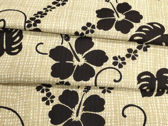 平和屋着物*夏物 世界的ファッションデザイナー 山本寛斎 kansaiブランド 浴衣 反物 着尺 ハイビスカス 証紙付き 綿 未使用 DABI8287we