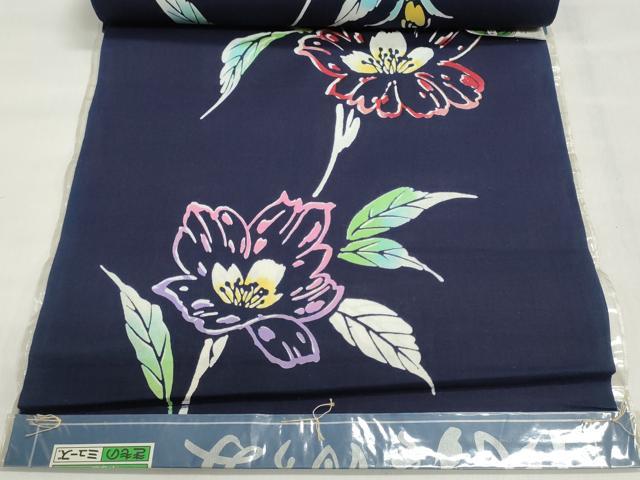 平和屋着物*夏物 浴衣 反物 着尺 東京本染 注染 草花文 綿 逸品 未使用 DABI8312we