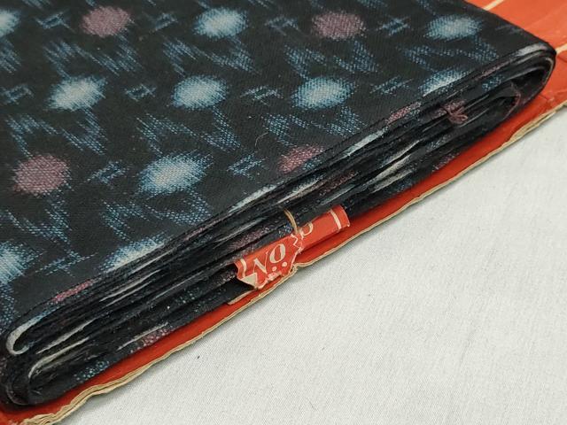 平和屋着物●金富士紺絣 反物 着尺 絣文様 証紙付き 綿 逸品 未使用 DABI8444we
