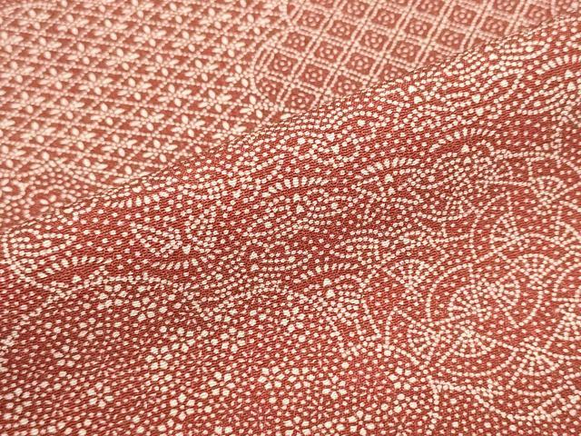 平和屋着物▼江戸小紋 反物 着尺 雲取り吉祥花文 松坂屋扱い 逸品 未使用 DABI8507we