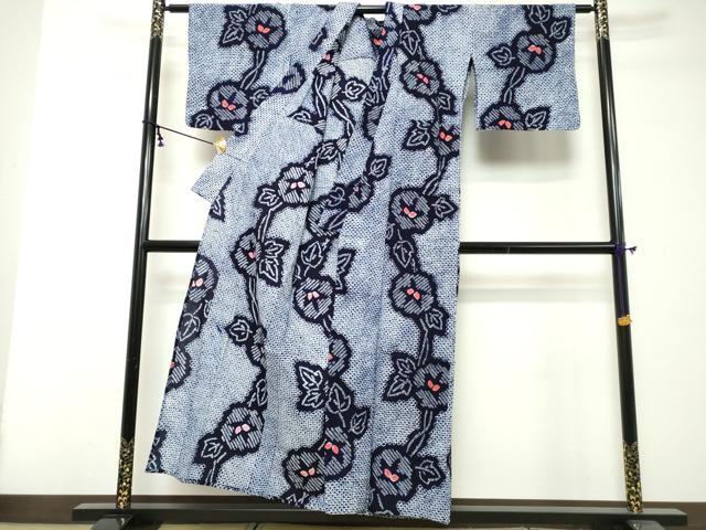 平和屋着物∴夏物 浴衣 有松鳴海絞り 朝顔 綿 逸品 DABI8522cd