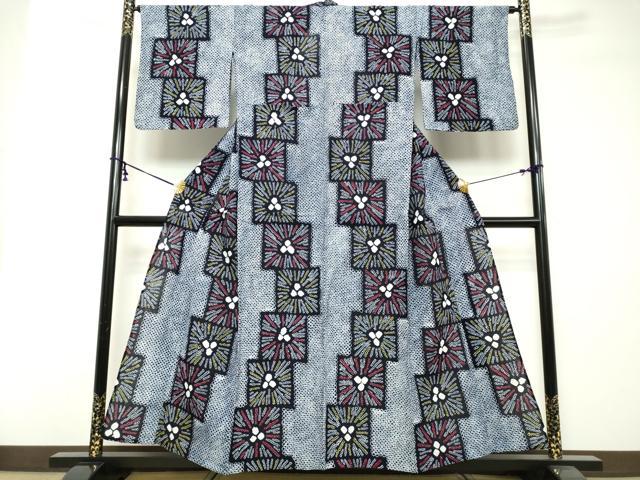 平和屋着物∴夏物 浴衣 有松鳴海絞り 色紙花文 綿 逸品 DABI8525cd