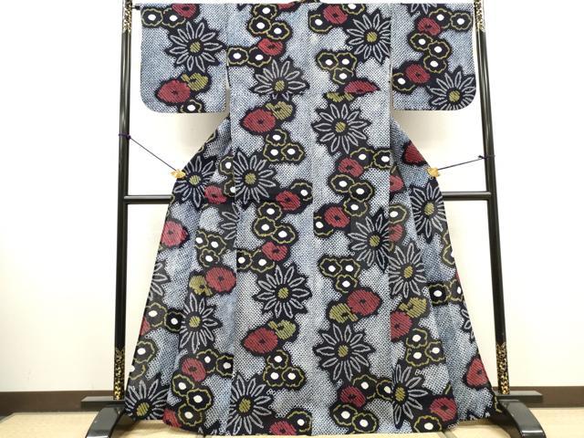 平和屋着物∴夏物 浴衣 有松鳴海絞り 花繋ぎ 綿 逸品 DABI8534cd