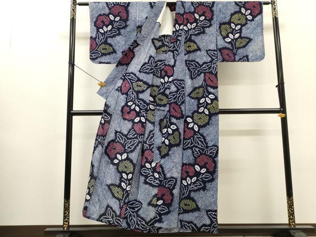平和屋着物∴夏物 浴衣 有松鳴海絞り 草花文 綿 逸品 DABI8539cd
