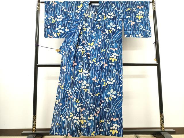平和屋着物∴夏物 浴衣 有松鳴海絞り 舞花文 綿 逸品 DABI8542cd