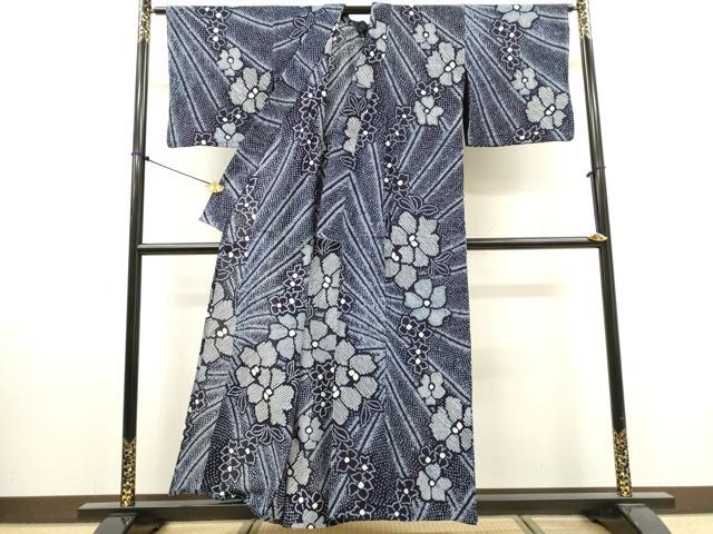 平和屋着物∴夏物 浴衣 有松鳴海絞り 舞花文 綿 逸品 DABI8551cd