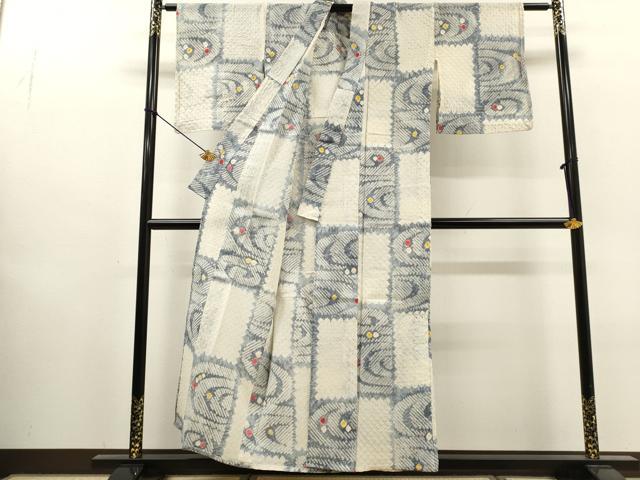 平和屋着物∴夏物 浴衣 有松鳴海絞り 抽象文 綿 逸品 DABI8564cd