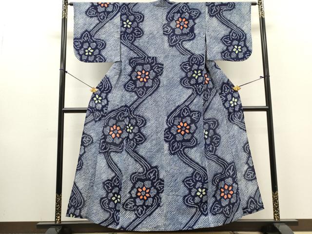 平和屋着物∴夏物 浴衣 有松鳴海絞り 草花文 綿 逸品 DABI8565cd