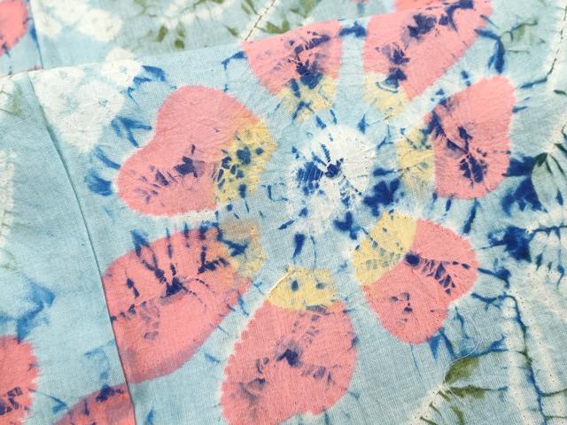 平和屋着物∴夏物 浴衣 有松鳴海絞り 草花文 綿 逸品 未使用 DABI8571cd