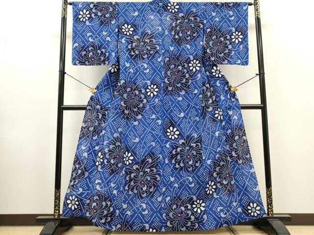 平和屋着物∴夏物 浴衣 有松鳴海絞り 乱菊 綿 逸品 未使用 DABI8573cd