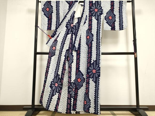 平和屋着物∴夏物 浴衣 有松鳴海絞り 花間道 綿 逸品 DABI8574cd