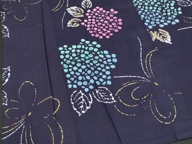 平和屋着物∴夏物 浴衣 注染 紫陽花 綿 逸品 DABI8582cd
