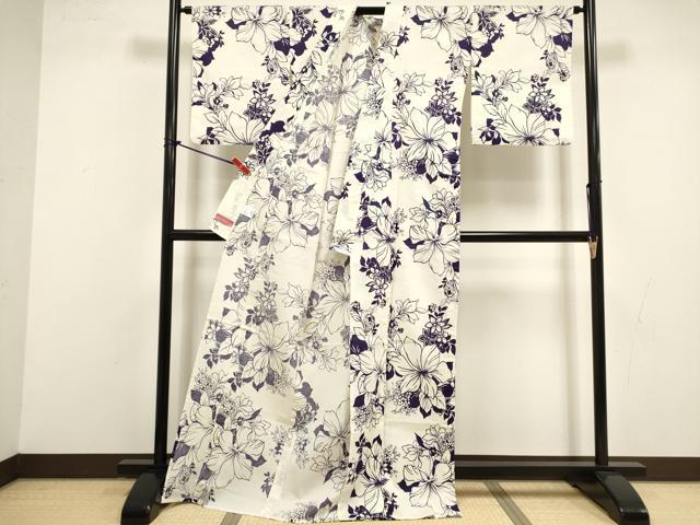 平和屋着物∴夏物 押切もえ MOE OSHIKIRI 浴衣 舞花文 綿 逸品 DABI8588cd