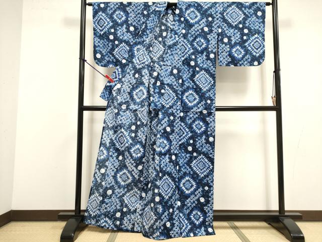 平和屋着物∴夏物 浴衣 菱文 綿 逸品 DABI8590cd