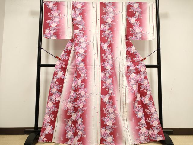 平和屋着物∴夏物 浴衣 花繋ぎ 綿 逸品 DABI8591cd