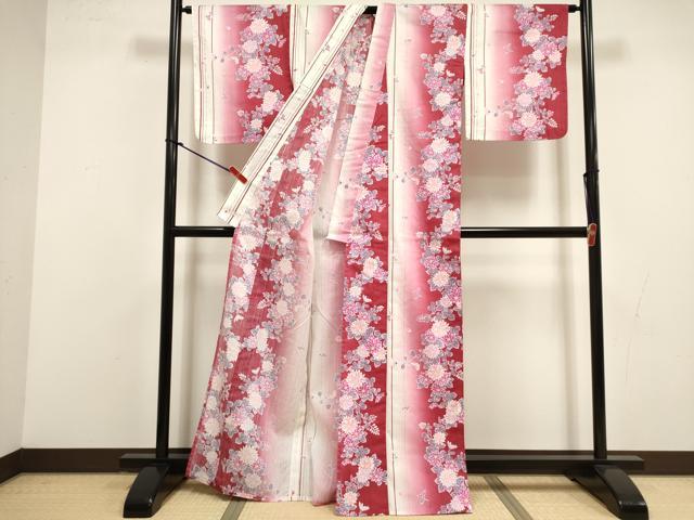 平和屋着物∴夏物 浴衣 花繋ぎ 綿 逸品 DABI8591cd