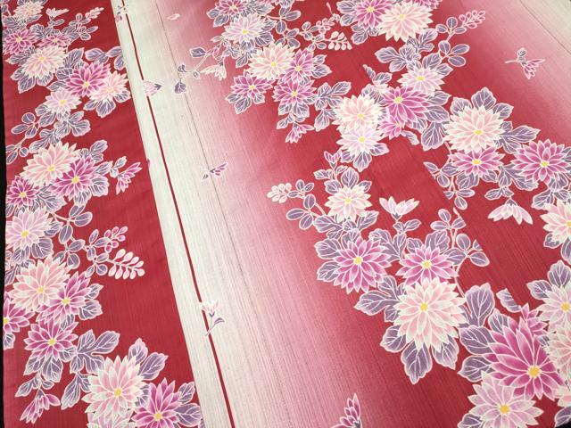 平和屋着物∴夏物 浴衣 花繋ぎ 綿 逸品 DABI8591cd