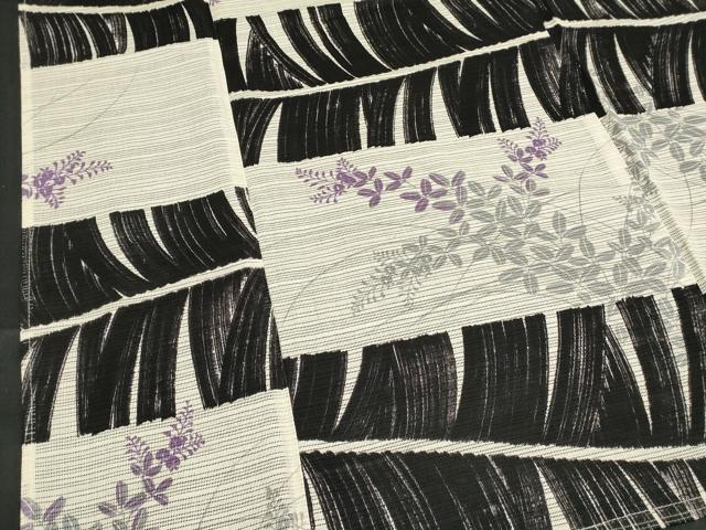 平和屋着物∴夏物 浴衣 綿絽 横段花文 綿 逸品 DABI8598cd