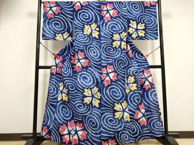 平和屋着物∴夏物 浴衣 有松鳴海絞り 流水花文 綿 逸品 DABI8603cd