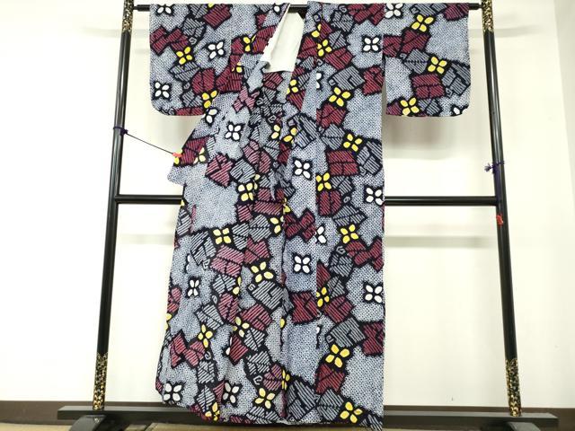 平和屋着物∴夏物 浴衣 有松鳴海絞り 幾何学花文 綿 逸品 DABI8619cd