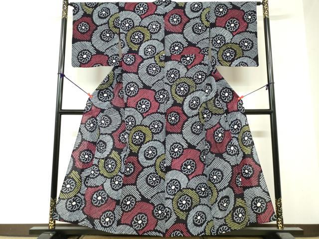 平和屋着物∴夏物 浴衣 有松鳴海絞り 舞花文 綿 逸品 DABI8620cd