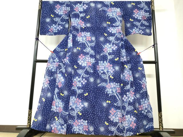 平和屋着物∴夏物 浴衣 有松鳴海絞り 草花文 綿 逸品 DABI8622cd