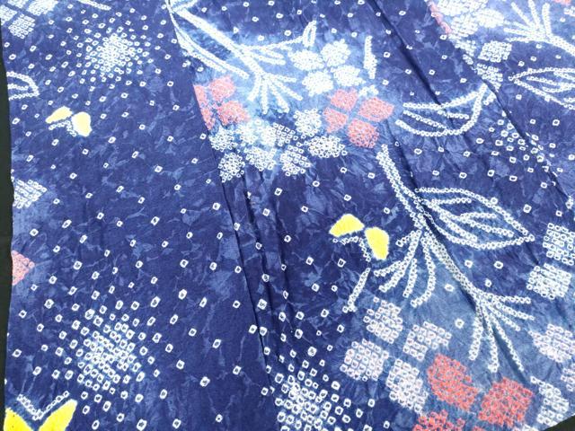 平和屋着物∴夏物 浴衣 有松鳴海絞り 草花文 綿 逸品 DABI8622cd