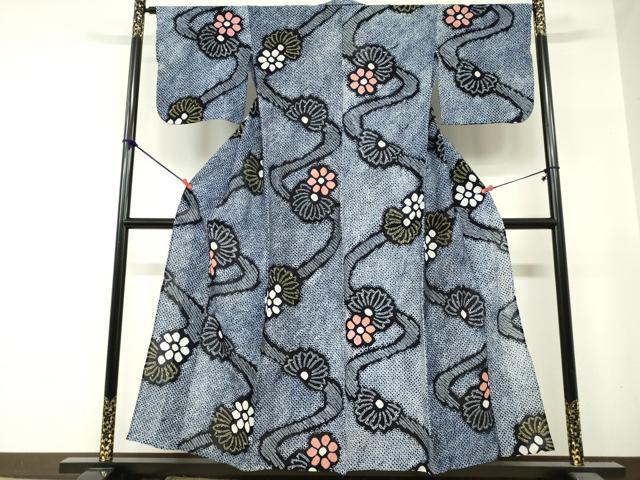 平和屋着物∴夏物 浴衣 有松鳴海絞り 流水花文 綿 逸品 DABI8626cd
