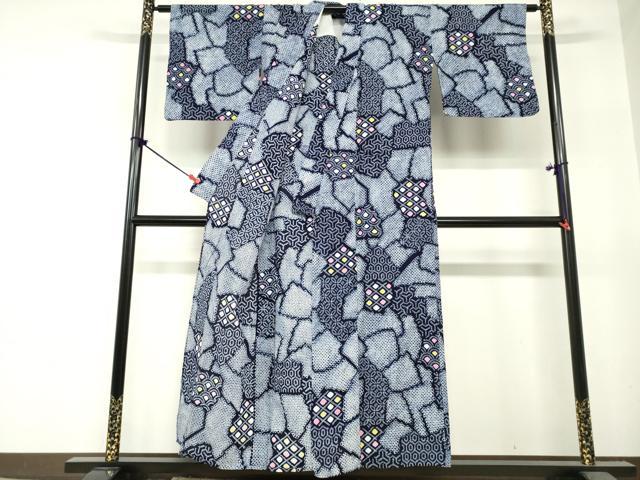 平和屋着物∴夏物 浴衣 有松鳴海絞り 吉祥幾何学文 綿 逸品 DABI8628cd