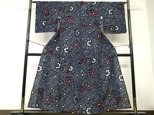 平和屋着物∴夏物 浴衣 有松鳴海絞り 草花文 綿 逸品 DABI8636cd