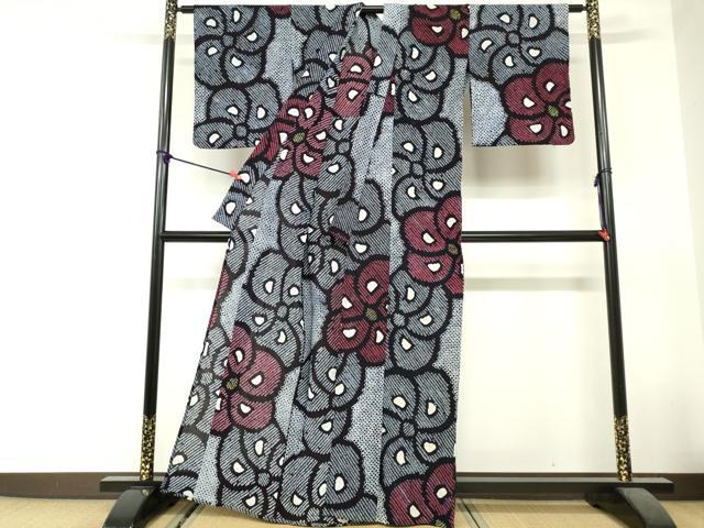 平和屋着物∴夏物 浴衣 有松鳴海絞り 舞花文 綿 逸品 DABI8638cd