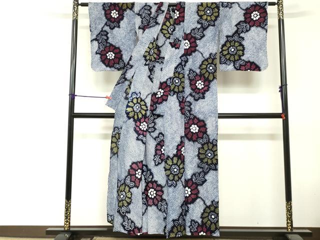 平和屋着物∴夏物 浴衣 有松鳴海絞り 草花文 綿 逸品 DABI8639cd