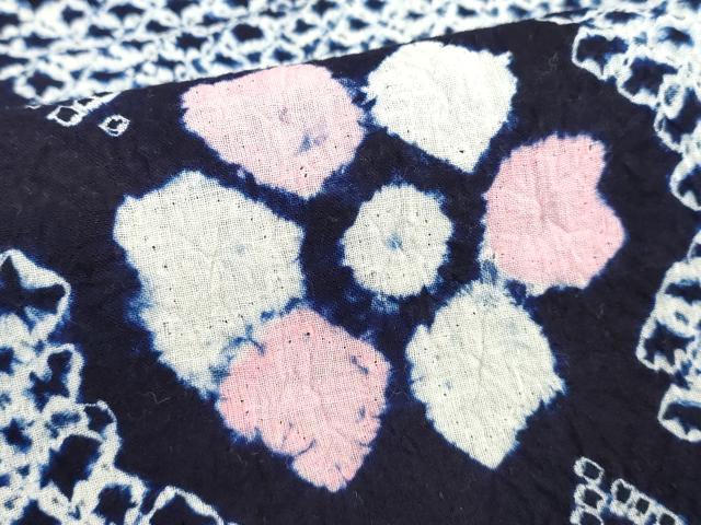 平和屋着物∴夏物 浴衣 有松鳴海絞り 花繋ぎ 綿 逸品 DABI8642cd