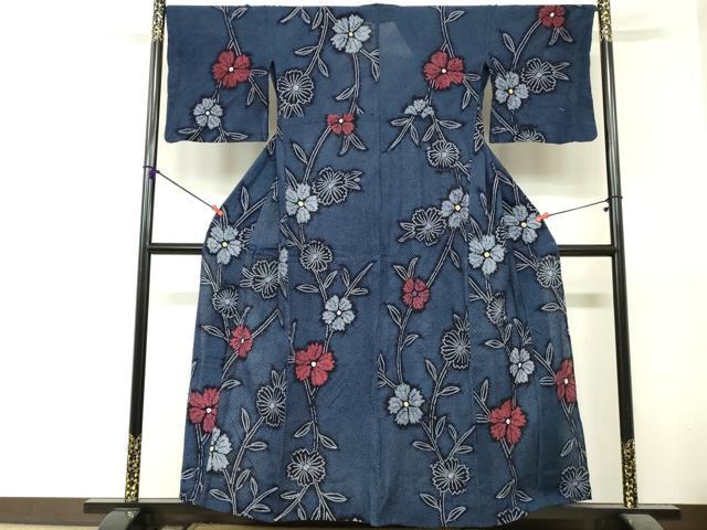 平和屋着物∴夏物 浴衣 有松鳴海絞り 草花文 綿 逸品 DABI8651cd