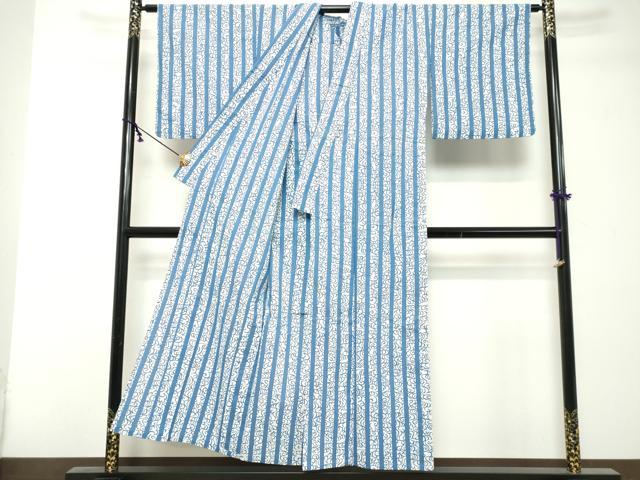 平和屋着物∴夏物 浴衣 綿絽 注染 流水文 間道 綿 逸品 DABI8676cd