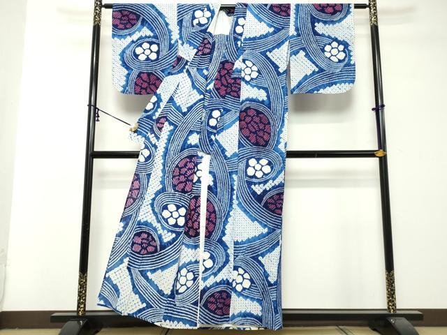 平和屋着物∴夏物 浴衣 有松鳴海絞り 流水花文 綿 逸品 DABI8690cd