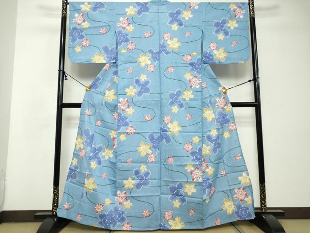 平和屋着物∴夏物 浴衣 流水舞桜文 逸品 DABI8697cd