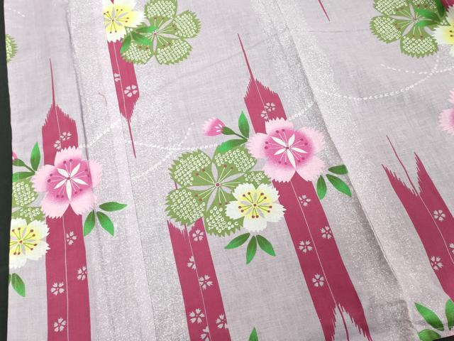 平和屋着物∴夏物 浴衣 矢羽文様 撫子 綿 逸品 DABI8701cd
