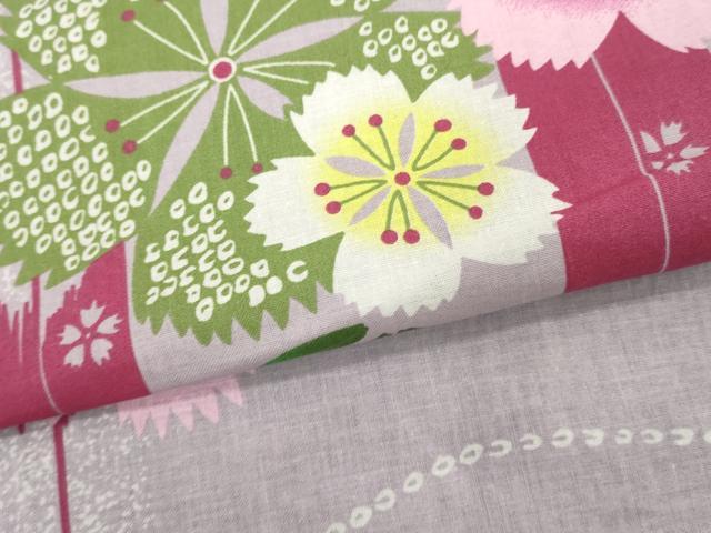 平和屋着物∴夏物 浴衣 矢羽文様 撫子 綿 逸品 DABI8701cd