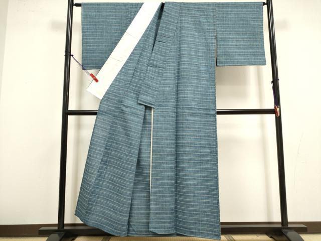 平和屋着物∴夏物 阿波しじら織 浴衣 横段文 綿 逸品 DABI8707cd