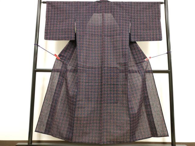 平和屋着物∴夏物 阿波しじら織 浴衣 格子 綿 逸品 DABI8709cd
